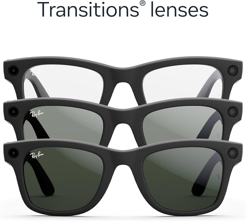 Умные очки RayBan Meta Wayfarer Matte Black/Transitions Graphite Green (150 - 50 Size)