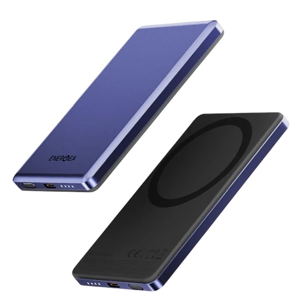 Внешний аккумулятор с беспроводной зарядкой Energea AluPac Mini 5K, Blue