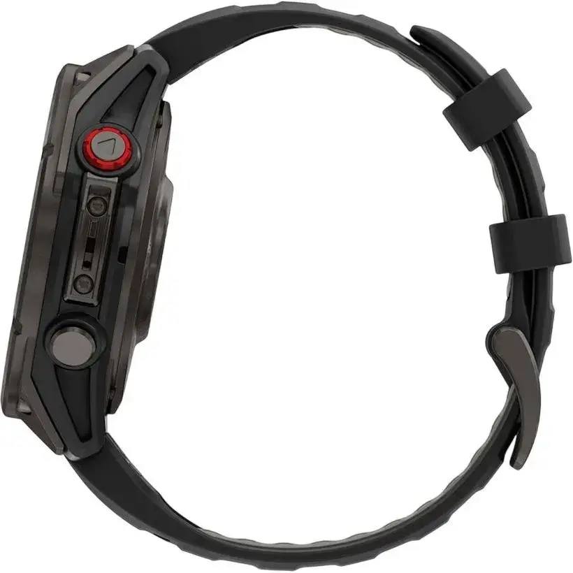 Умные часы Garmin Fenix 8 Pro, 47mm, Amoled Sapphire, Carbon Gray DLC Titanium with Black/Pebble Gray Silicone Band
